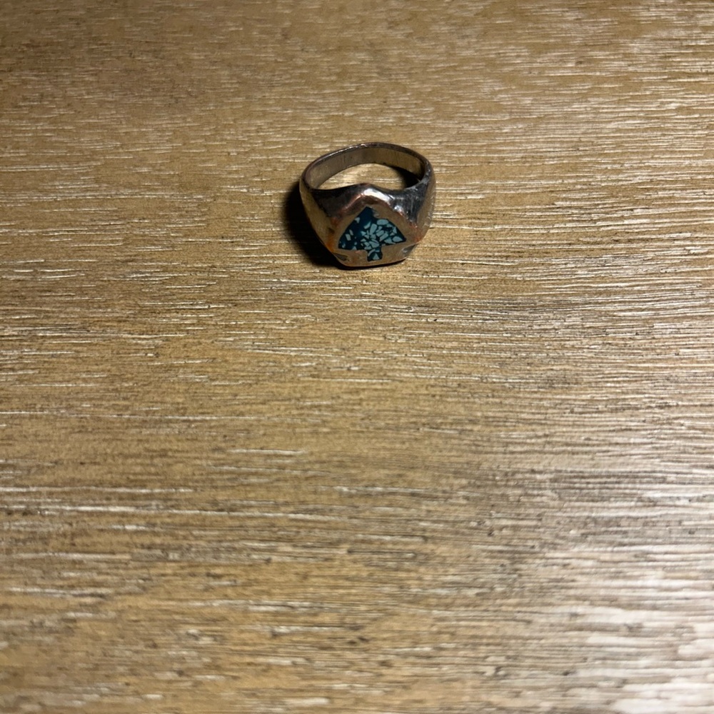 Silver Ring with Turquoise Inlay